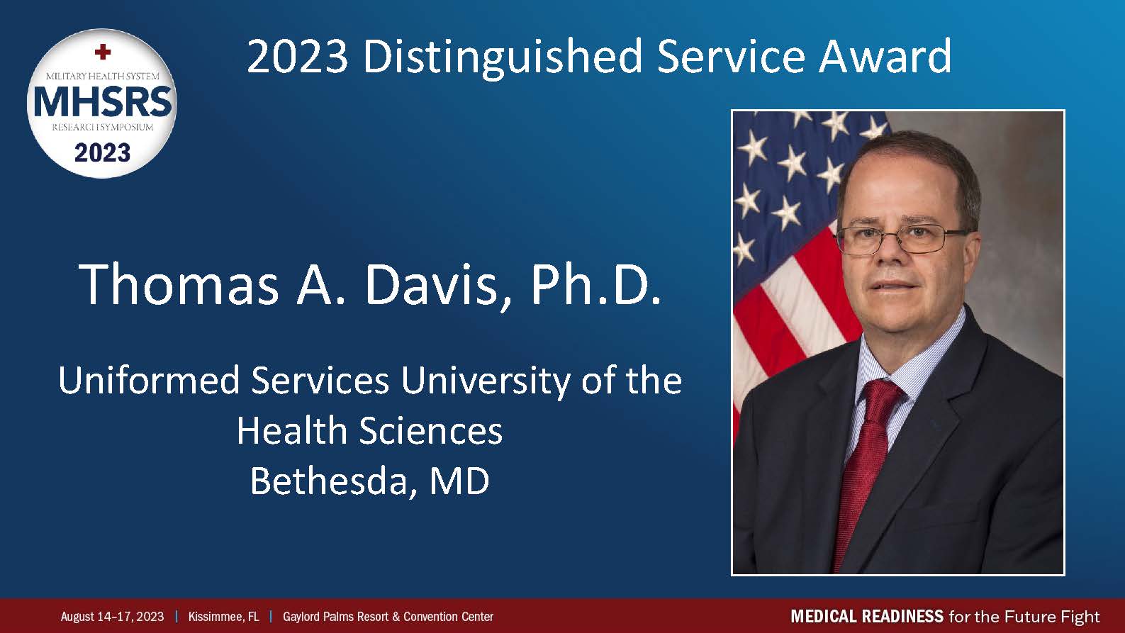 2023 Distinguised Service Award Winner Thomas A. Davis, Ph.D