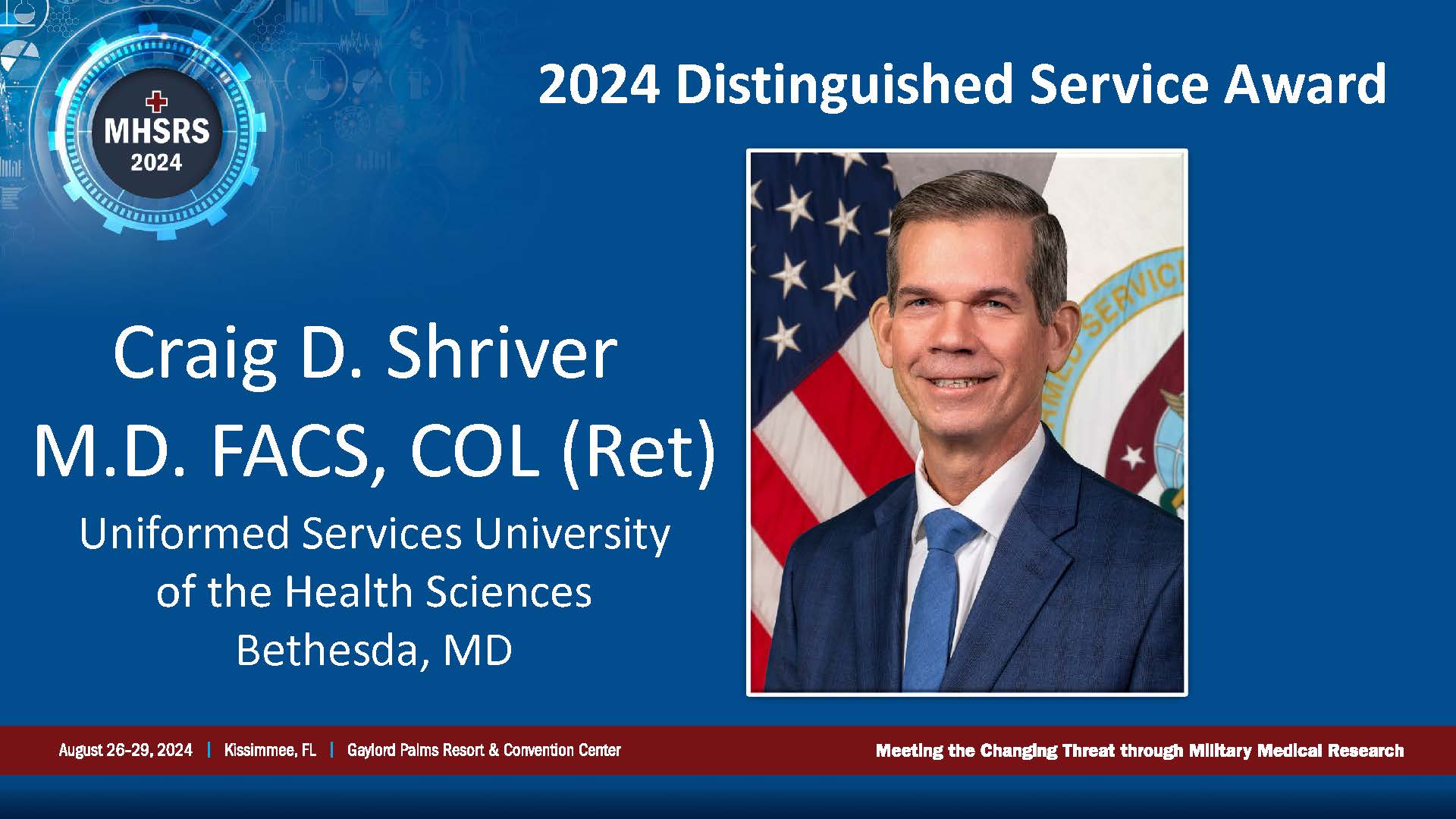 2024 Distinguised Service Award Winner Craig D. Shriver