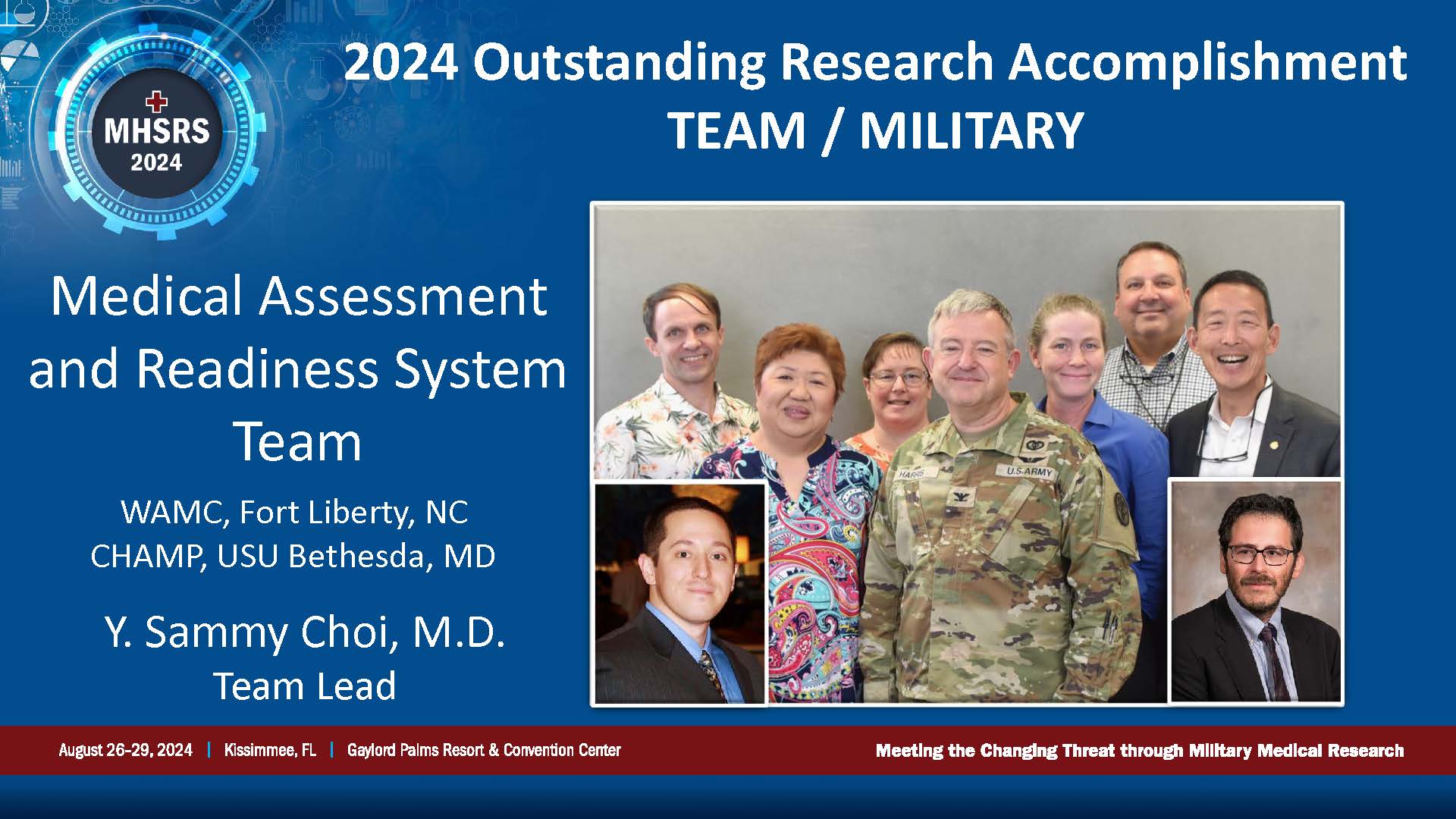 2024 Outstanding Research Accomplishment Team/Military Award Winner Medical Assessment and Readiness System (MARS) Team