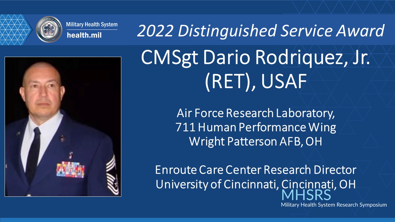 2022 Distinguised Service Award Winner CMSgt Dario Rodrquez, Jr (RET), USAF