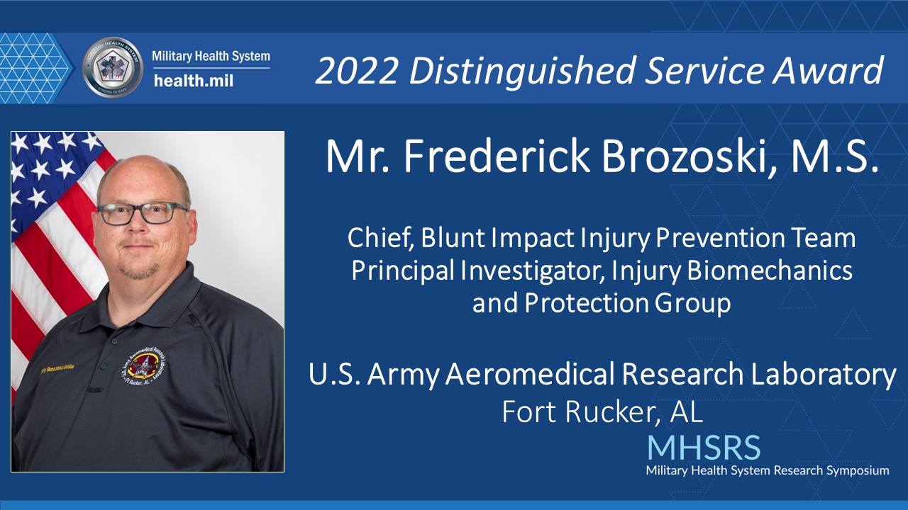 2022 Distinguised Service Award Winner Frederick Brozoski, M.S.