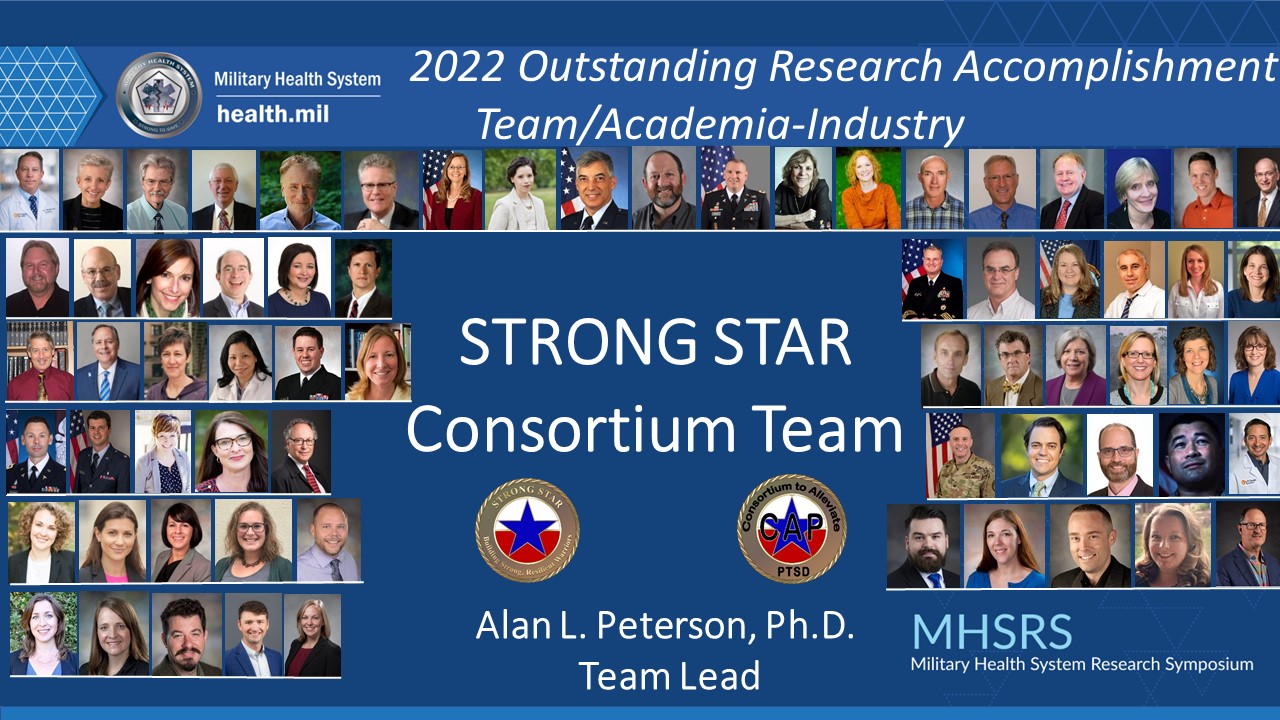 2022 Outstanding Research Accomplishment Team/Academia Industry award winner STRONG STAR Consortium Team